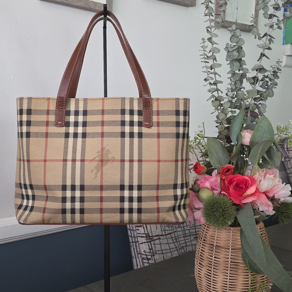 💯 Authentic BURBERRY London Haymarket Small Tote Handbag